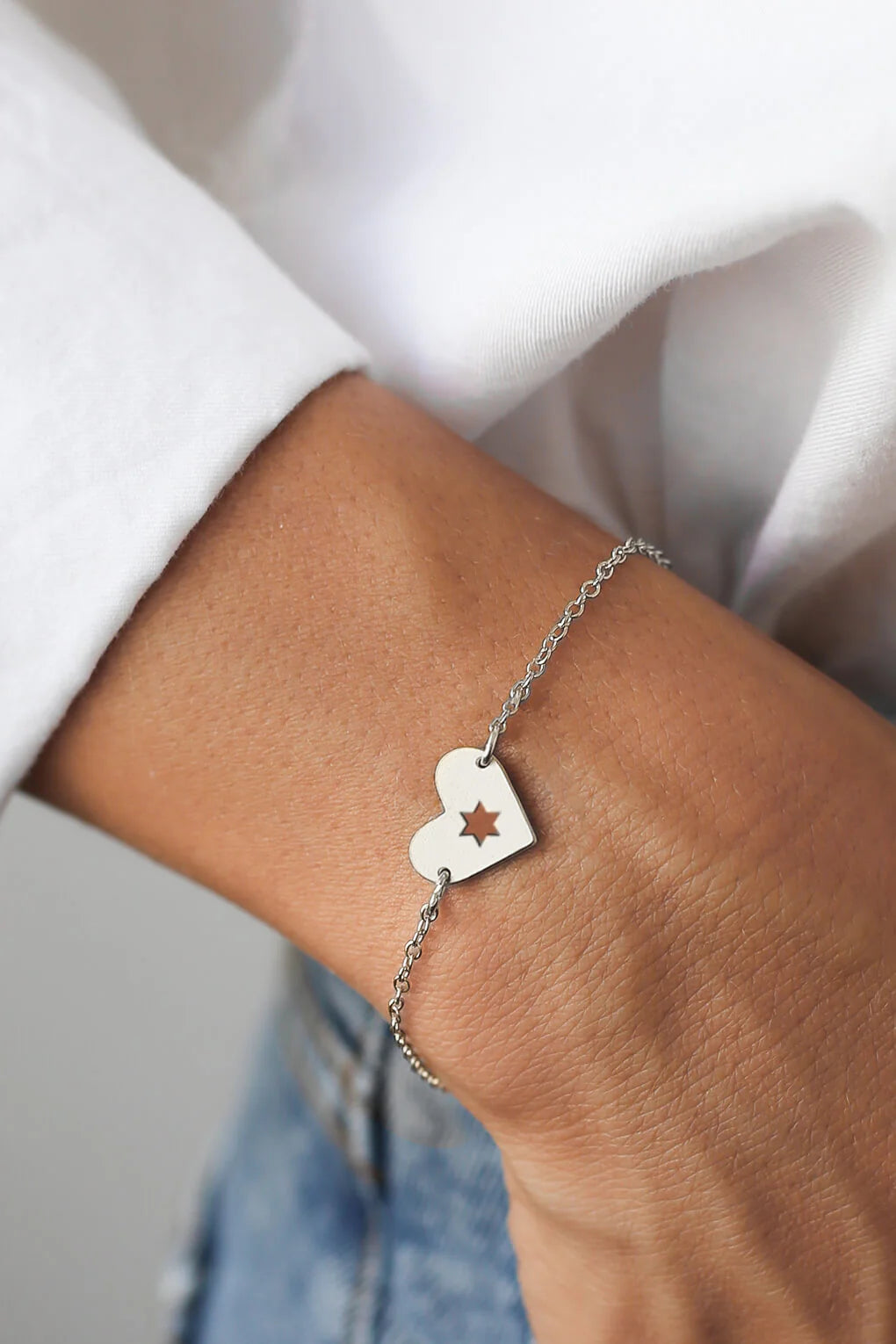 Silver 'Israel At Heart' Bracelet