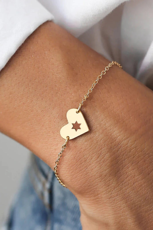 Gold 'Israel At Heart' Bracelet