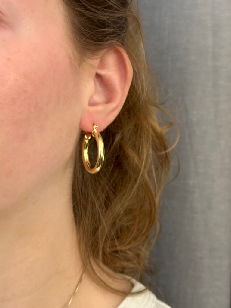 Gold Filled Latched Hoop Earrings - Large