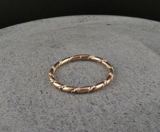 Textured Twist Ring - Gold/Silver