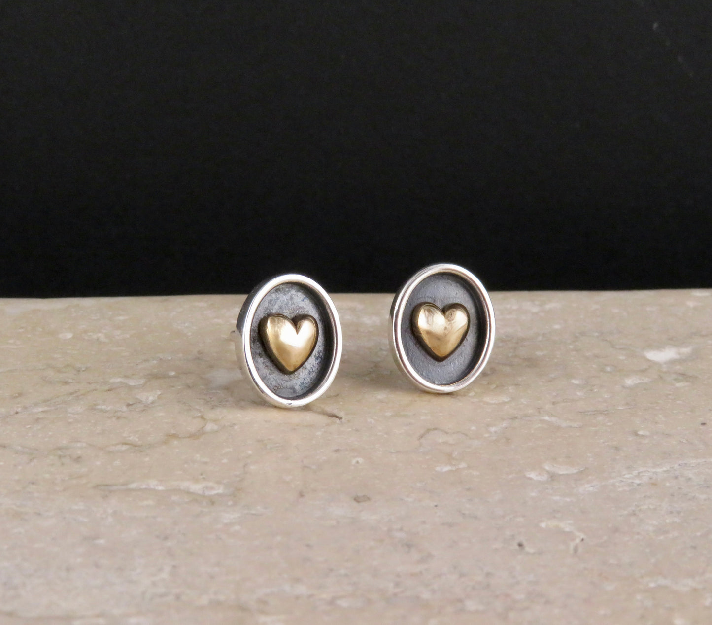 Shadow Box Heart Post Earrings