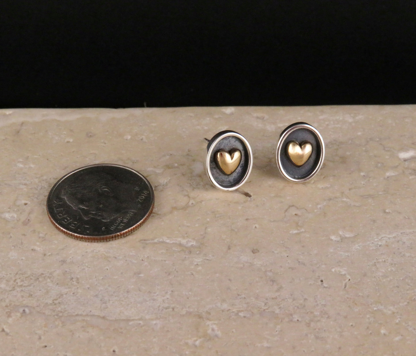 Shadow Box Heart Post Earrings