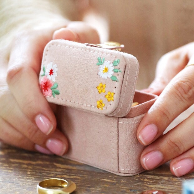 Embroidered Mini Travel Jewelry Case