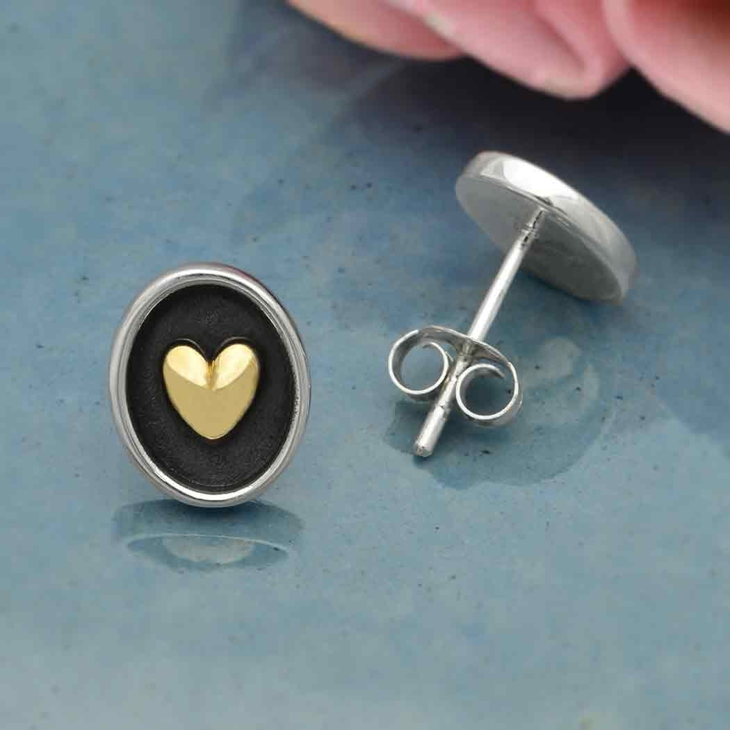 Shadow Box Heart Post Earrings