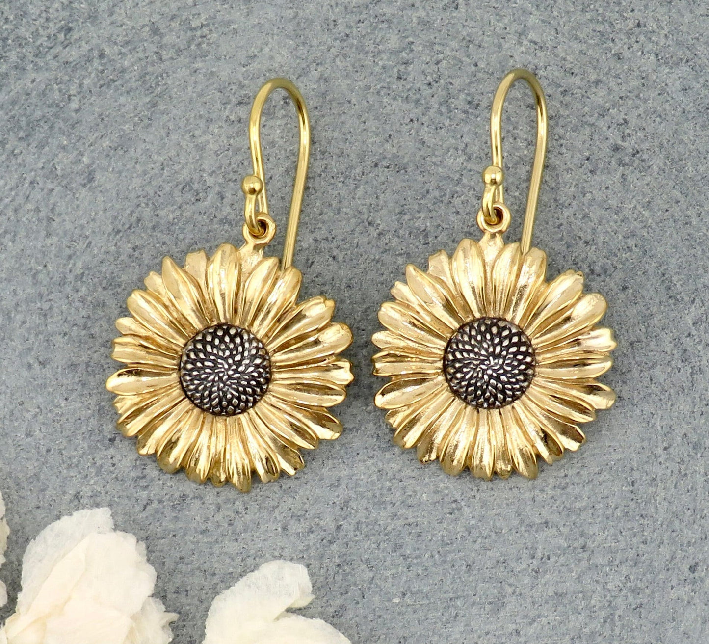 Two Tone Daisy Earrings | Gold Silver Flower Earrings | Mixed Metal Earrings | Bronze Daisy Earrings | Gold Daisy Earrings | Floral Earrings