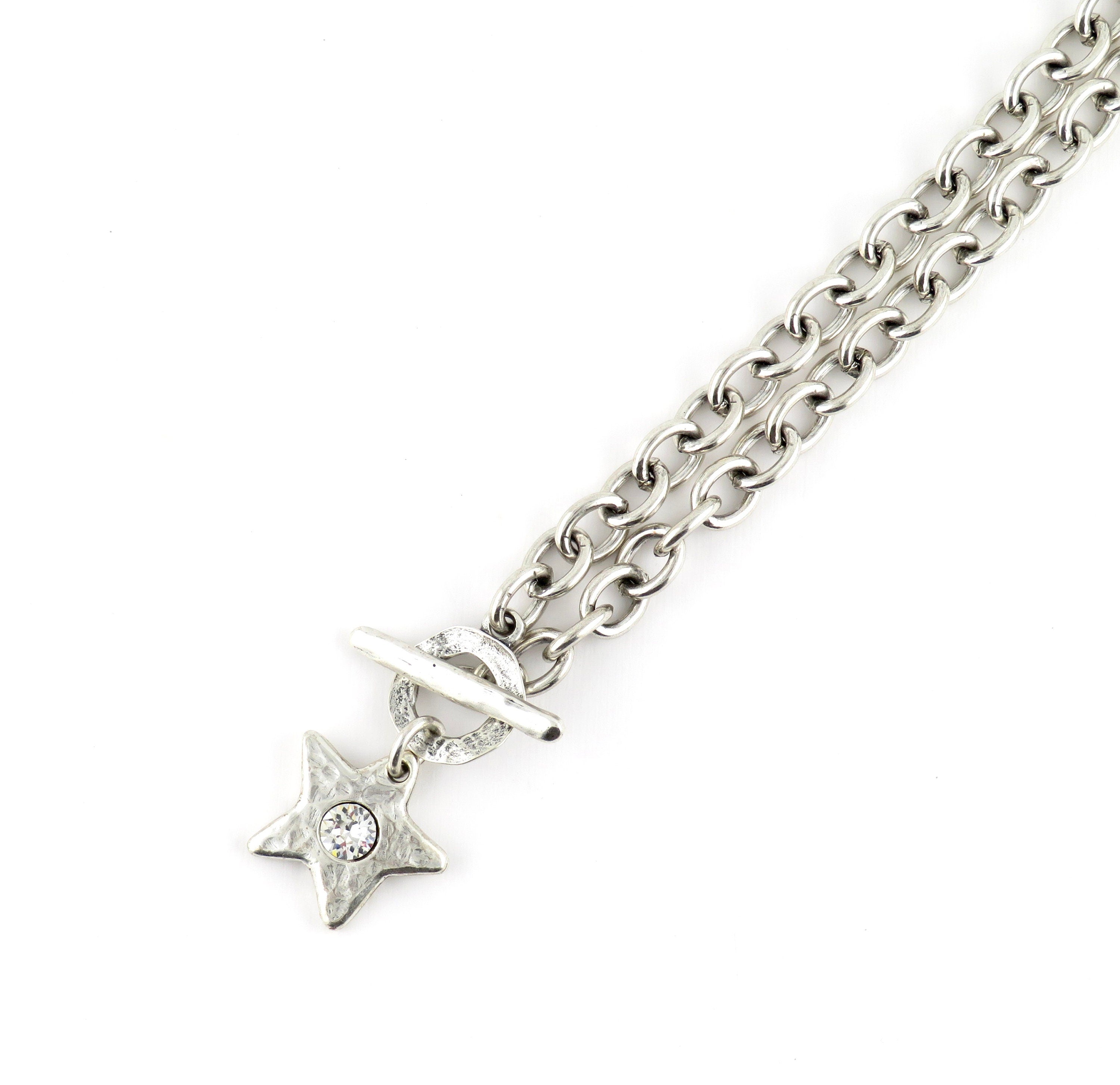 Hammered Silver Star deals Necklace | Chunky Star Necklace | Brushed Silver Star Necklace | Front Toggle Star Necklace