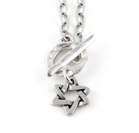 Silver Jewish Star Necklace, Jewish Star Necklace, Silver Magen David Necklace, Star of David, Judaic Star Necklace, Silver Star of David