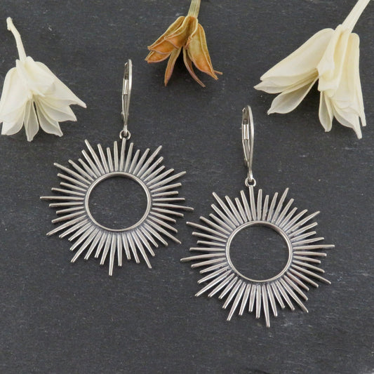 Silver Sunburst Leverbacks