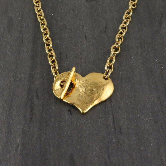 Gold Heart in Front Necklace