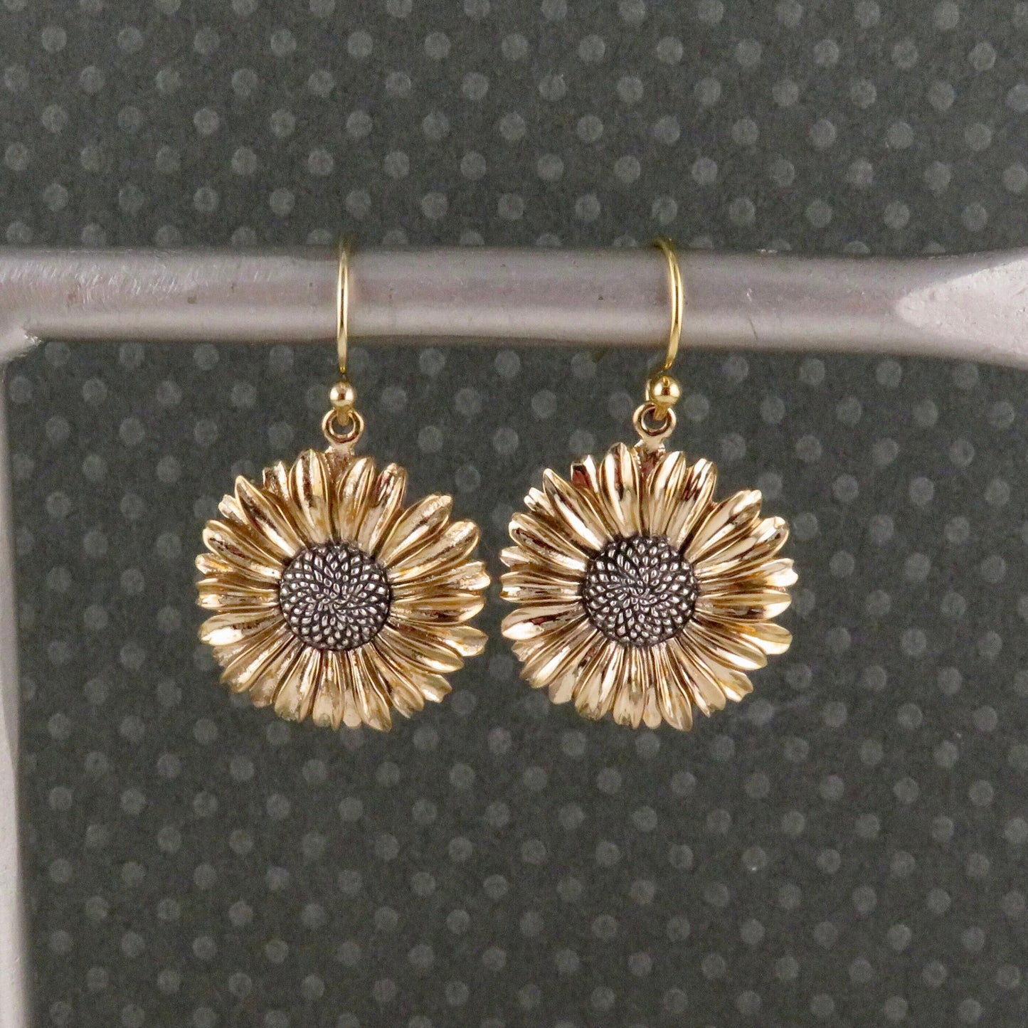 Two Tone Daisy Earrings | Gold Silver Flower Earrings | Mixed Metal Earrings | Bronze Daisy Earrings | Gold Daisy Earrings | Floral Earrings