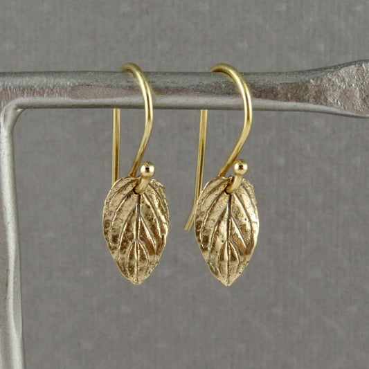 Gold Leaf Earrings | Gold Nature Earrings | Bronze Leaves Earrings | Mint Leaf Earrings | Delicate Leaf Earrings | Lightweight Leaf Earrings