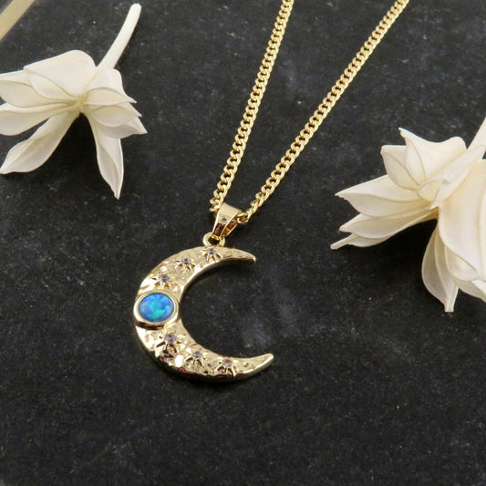 Opal Moon Necklace