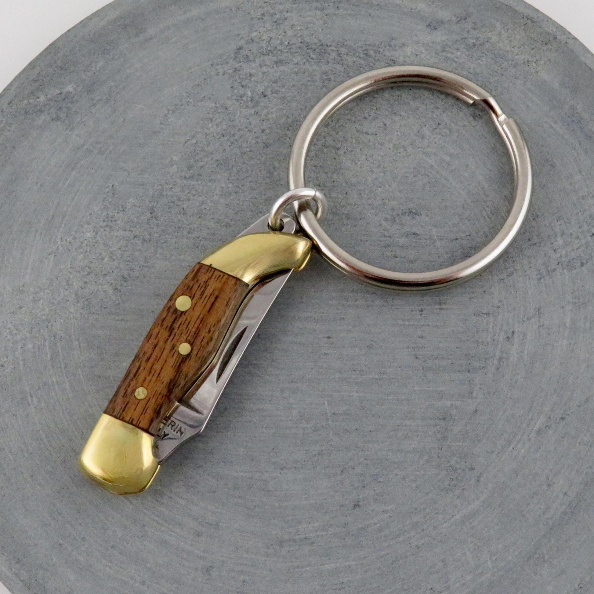 Mini Knife Keyring | Wood Pocketknife Keychain | Small Knife Keychain | Mini Knife Keychain | Wood Small Pocketknife Keyring | Knife Gift