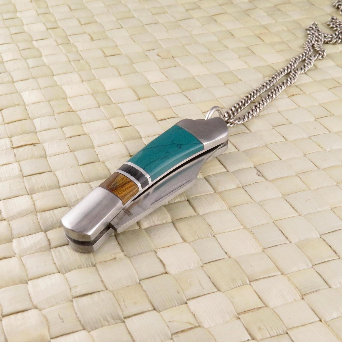 Pocketknife Necklace | Mini Knife Necklace | Turquoise Pocketknife Pendant | Silver Knife Pendant | Unique Pocketknife Pendant | Small Knife