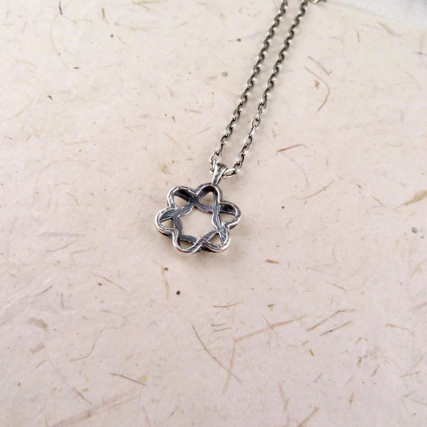 Silver Star of David Necklace | Sterling Jewish Star Necklace | Unique Star of David Pendant | Sterling Magen David | Judaica Star Necklace