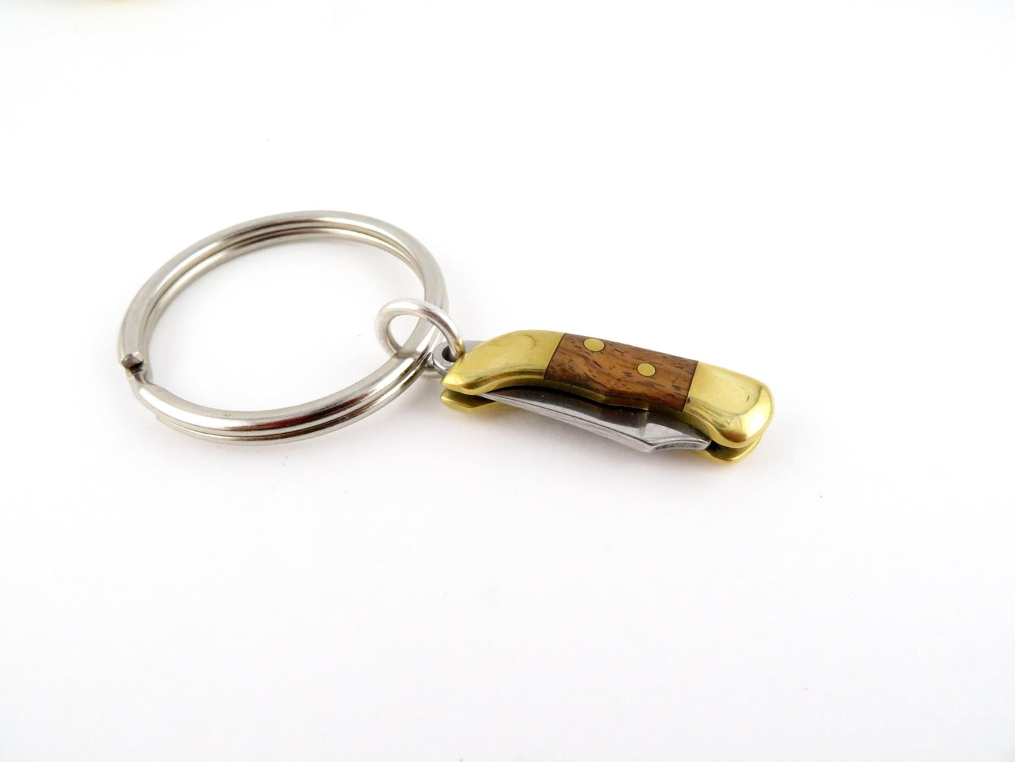 Mini Knife Keyring | Wood Pocketknife Keychain | Small Knife Keychain | Mini Knife Keychain | Wood Small Pocketknife Keyring | Knife Gift