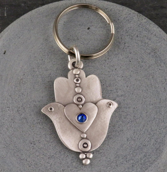 Hamsa Dove Keyring