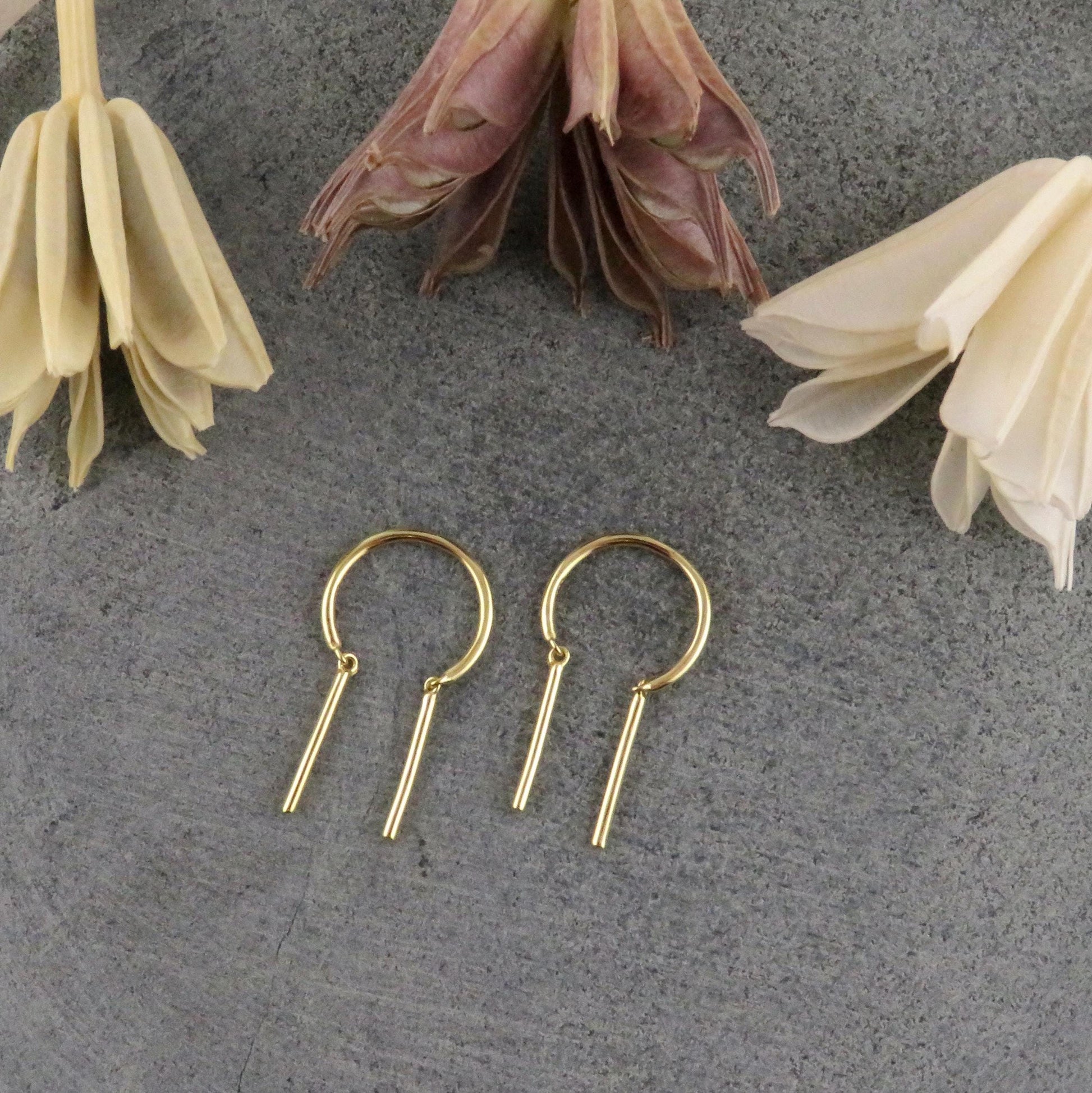 Gold Simple Threaders | Gold Vermeil Threader Earrings | Gold Dancing Threaders | Minimal Gold Earrings | Delicate Gold Threader Earrings