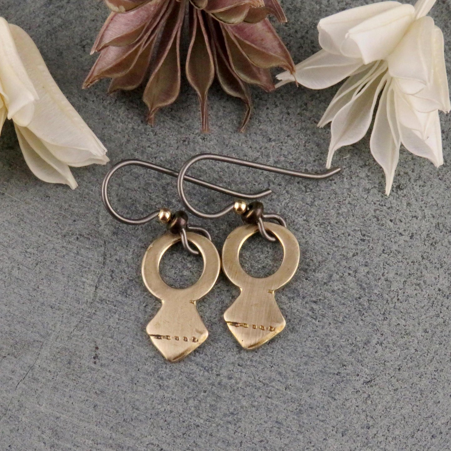 Rustic Brass Earrings