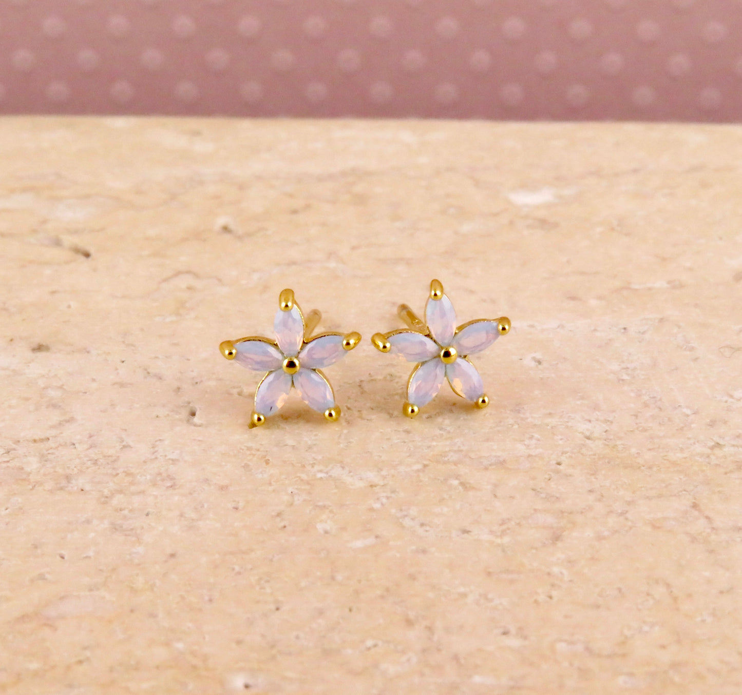 Opalescent Flower Post Earrings